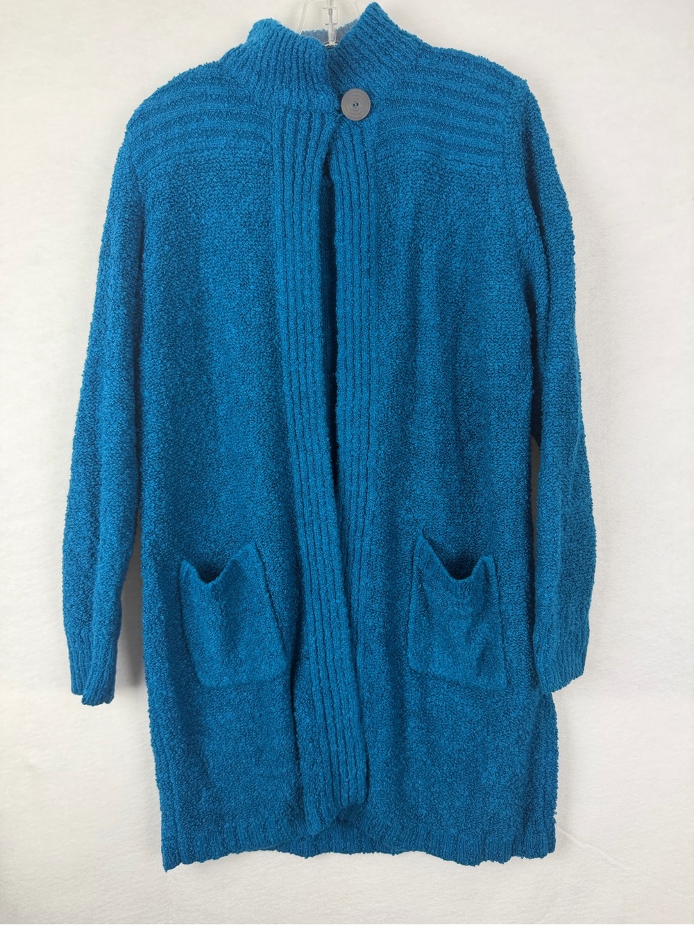 80’s teal oversized acrylic boucle cardigan Wonen’s S